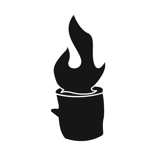 Ilustracja wektorowa płomienna i Ognista ikona. Zestaw blasku i płonących ikon wektorowych dla ręki. — Wektor stockowy