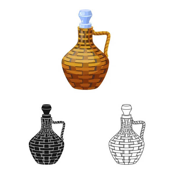 Objet isolé de vin et signe de cruche. Collection de vin et pichet illustration vectorielle de stock . — Image vectorielle