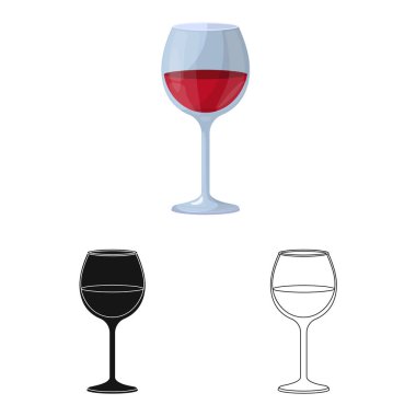 Şarap ve kırmızı işareti Vektör illüstrasyon. Stok için şarap ve şarap kadehi vektör simgesi koleksiyonu.