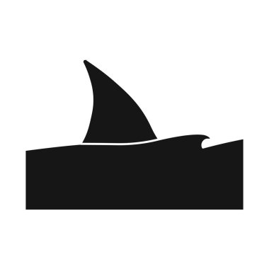 Deniz ve köpekbalığı işareti vektör tasarımı. Stok için deniz ve yüzgeç vektör simgesinin toplanması.