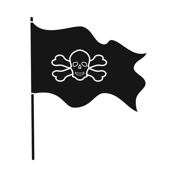 Izolovaný objekt vlajky a pirátského symbolu. Sada symbolů znaku vlajky a emblému pro web. — Stockový vektor