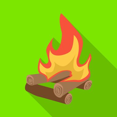Şenlik ateşi ve yanan simgenin izole nesnesi. Web için şenlik ateşi ve yakacak odun stok sembolü Koleksiyonu.