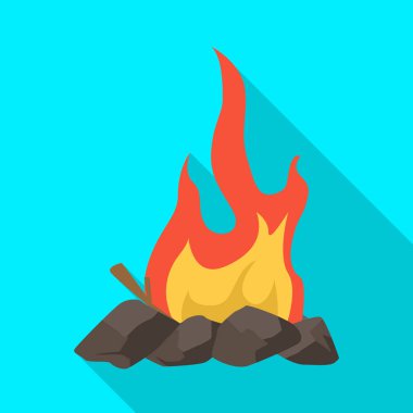 Kamp ateşi ve sarı işareti vektör illüstrasyon. Kamp ateşi ve gece stok vektör illüstrasyon koleksiyonu.