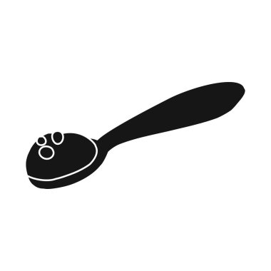 Yoğurt ve kaşık sembolü izole nesne. Yoğurt ve sağlıklı stok vektör illüstrasyon koleksiyonu.