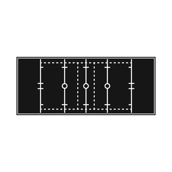 Wyizolowany obiekt z rugby i symbolem stadionu. Kolekcja rugby i symbol akcji dla stron internetowych. — Wektor stockowy