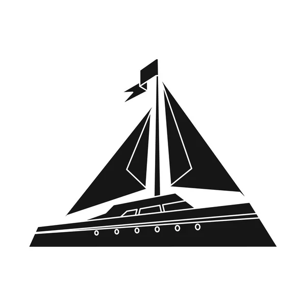 Vektor-Illustration von Boot und Schiff-Logo. Sammlung von Boots- und Ozeanvektorsymbolen für Aktien. — Stockvektor