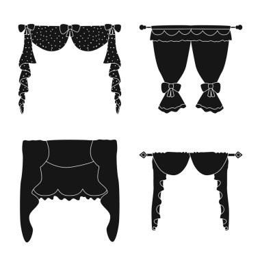 Jartiyer ve panjur logosuvektör illüstrasyon. Jartiyer ve perdelik stok vektör illüstrasyon seti.