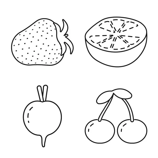 Ilustração vetorial do ícone saudável e maduro. Conjunto de ilustração vectorial saudável e de colheita . — Vetor de Stock