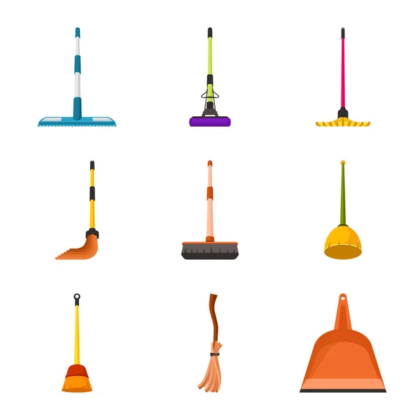 Ilustração vetorial do equipamento e símbolo do trabalho doméstico. Conjunto de equipamentos e ilustração do vetor de estoque limpo . —  Vetores de Stock