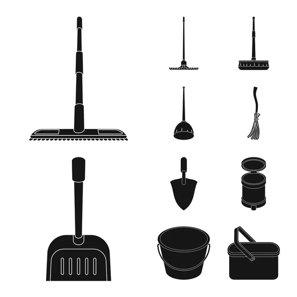 Diseño vectorial del icono de servicio y lavado. Conjunto de servicio e ilustración de vector de stock de trabajo doméstico . — Vector de stock