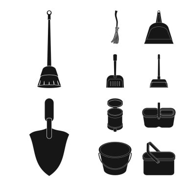 Hizmet ve yıkama simgesi izole nesne. Stok için servis ve ev işi vektör simgesinin toplanması.