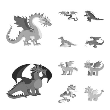 Vektör Illustration vahşi ve efsanevi logosu. Hisse senedi için vahşi ve Cadılar Bayramı vektör simgesi koleksiyonu.