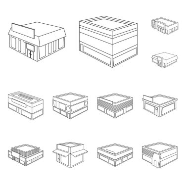 İş ve süpermarket işareti vektör tasarımı. Stoklar için iş ve vitrin vektör simgesikoleksiyonu.