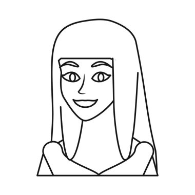 Yüz ve kız logosu izole nesne. Web için yüz ve mutlu stok sembolü koleksiyonu.