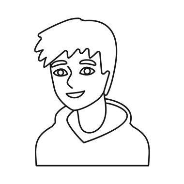 Yüz ve adam sembolüvektör illüstrasyon. Hisse senedi için yüz ve kafa vektör simgesi kümesi.