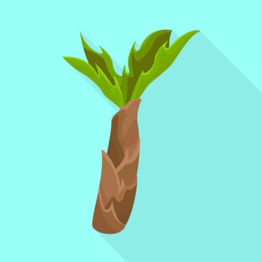 Palmiye ve orman logosu vektör tasarımı. Web için palmiye ve yeşil stok sembolü seti.