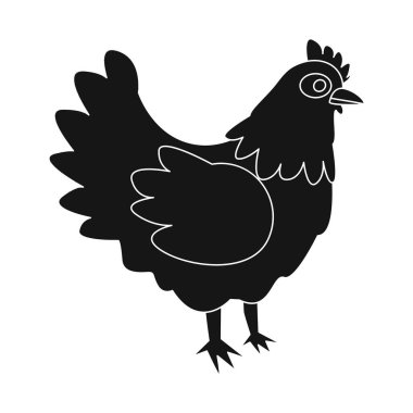 Hen ve hayvan işareti vektör tasarımı. Stok için tavuk ve et vektör simgesi koleksiyonu.