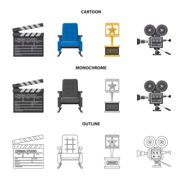 Objeto isolado do logotipo da televisão e da filmagem. Coleção de televisão e visualização vetor ícone para estoque . —  Vetores de Stock