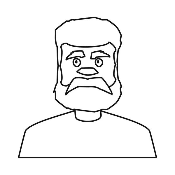 Diseño vectorial de la cara y el hombre icono. Conjunto de ilustración vectorial cara y joven . — Vector de stock
