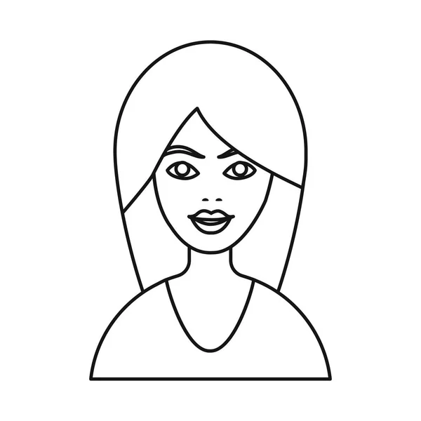 顔と女性のアイコンのベクトルイラスト。●顔と笑顔ストックベクトルイラストのセット. — ストックベクタ