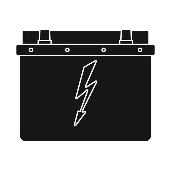 Isoliertes Objekt der Batterie und des Autoschildes. Batterieset und sauberes Aktiensymbol für das Web. — Stockvektor