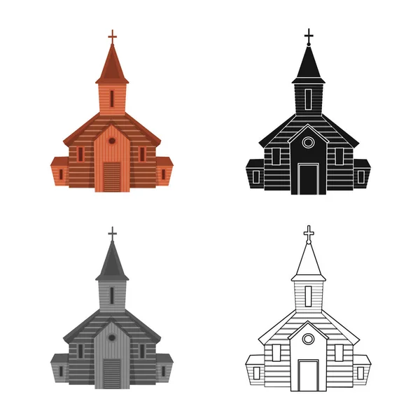 Isoliertes Objekt der Kirche und orthodoxen Zeichen. Sammlung von kirchlichen und biblischen Vektor-Illustrationen. — Stockvektor