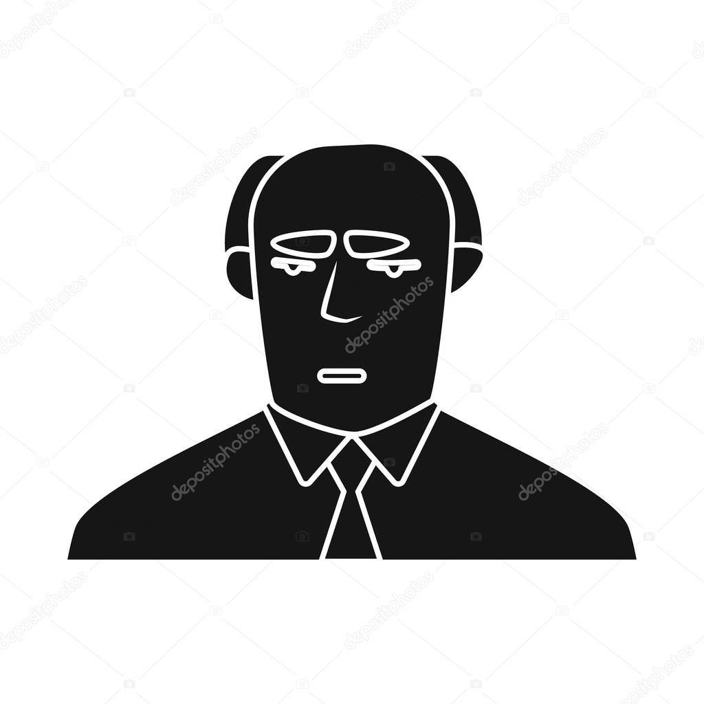 Isolated object of face and male icon. Set of face and dad vector icon for stock.
