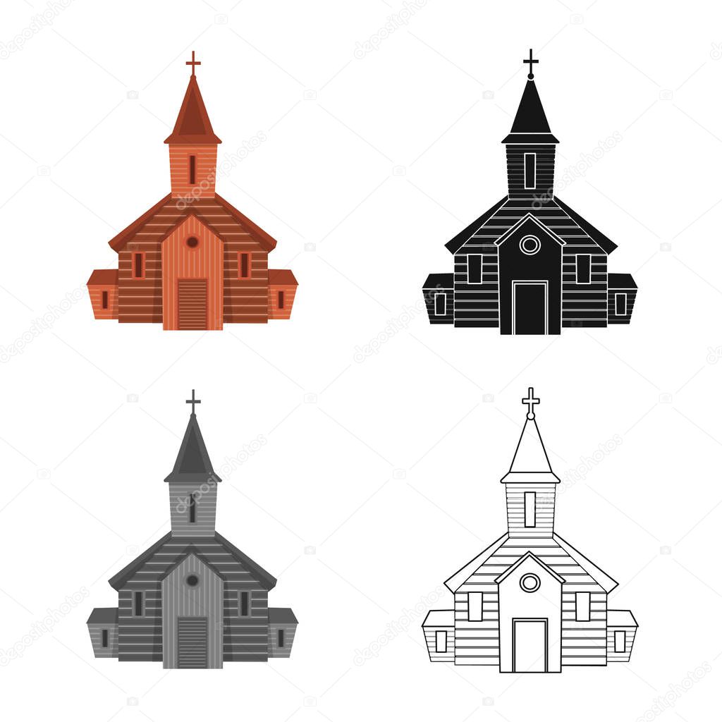 Vector design of church and orthodox logo. Set of church and bible vector icon for stock.
