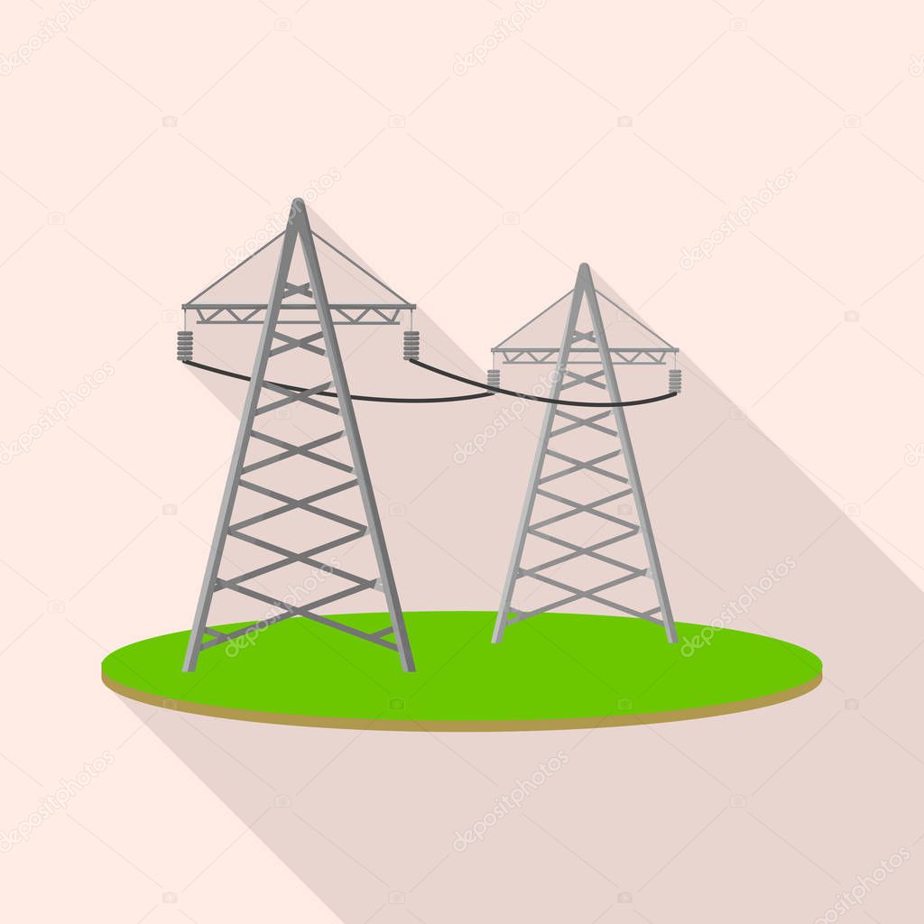 Vector design of electric and network logo. Collection of electric and transmission stock vector illustration.