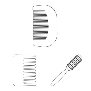 Fırça ve saç logo vektör tasarımı. Fırça ve saç fırçası hisse senedi simgesi için web topluluğu.