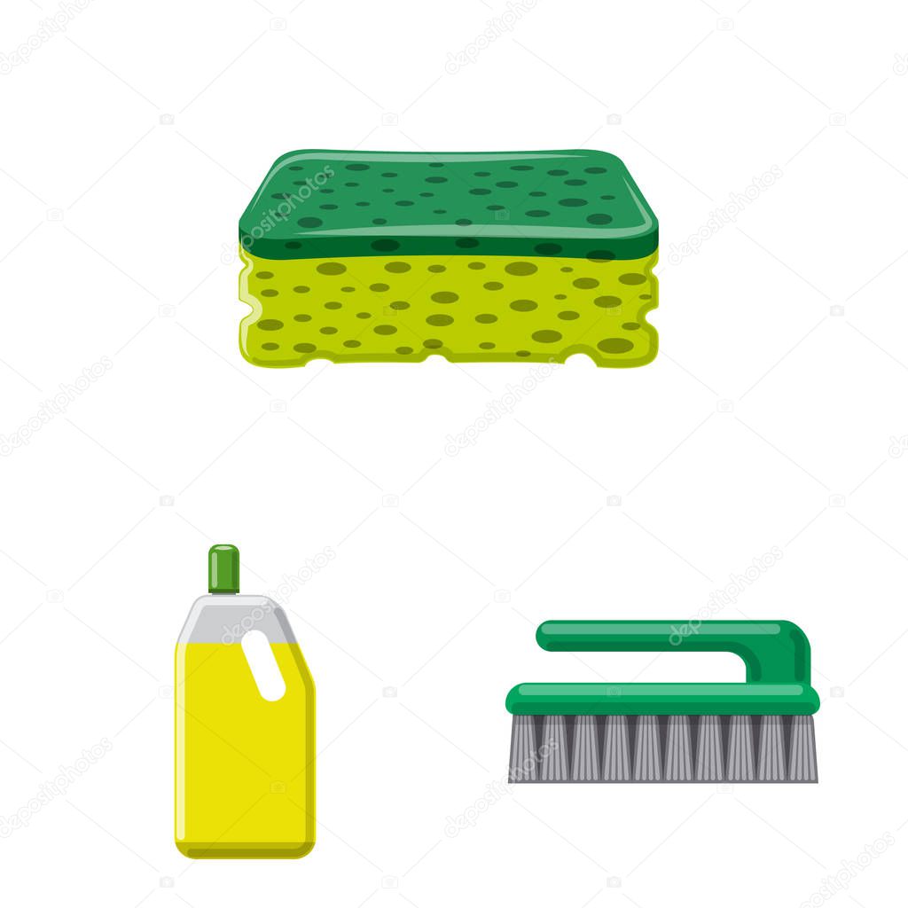 Vector illustration of cleaning and service logo. Set of cleaning and household vector icon for stock.