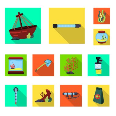 Doğal ve hobi sembolü vektör illüstrasyon. Stok lar için doğal ve iç vektör simgesi kümesi.