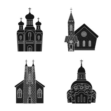 Ev ve bucak işareti vektör illüstrasyon. Web için ev ve bina stok sembolü seti.