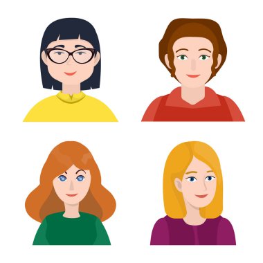 Vektör tasarım insanlar ve avatar logosu. Stok lar için kişi kümesi ve portre vektör simgesi.