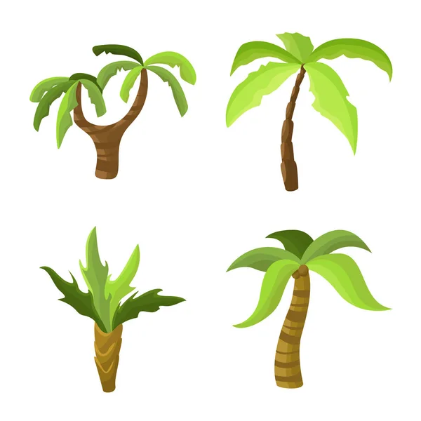 Objeto aislado del icono del árbol y la playa. Conjunto de árbol y vector de verano icono para la acción . — Vector de stock