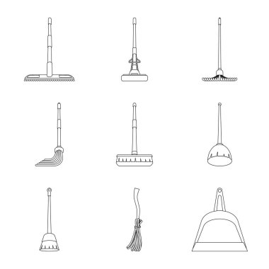 Hijyen ve temiz sembolüvektör illüstrasyon. Hijyen ve paspas stok vektör illüstrasyon seti.