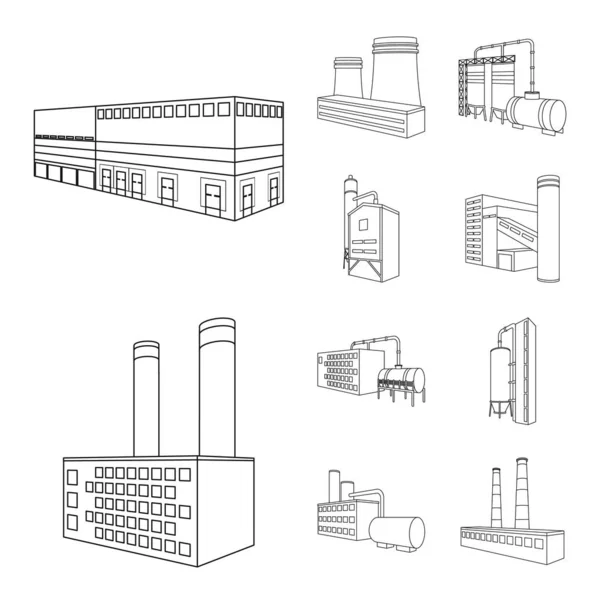 Diseño vectorial de arquitectura y símbolo industrial. Colección de arquitectura y símbolo de stock de construcción para web . — Vector de stock