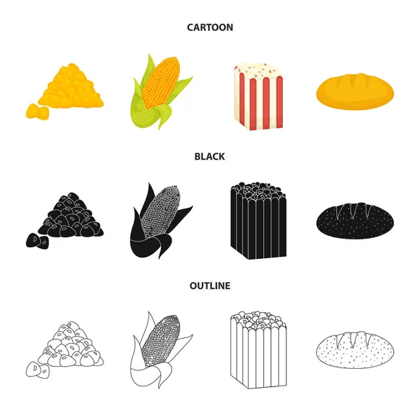 Vektor návrh loga kukuřičném a zeleniny. Sada kukuřičném a vegetariánské vektorové ilustrace. — Stockový vektor