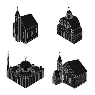Bucak ve inanç sembolü vektör tasarımı. Bucak ve yapı stok vektör illüstrasyon koleksiyonu.