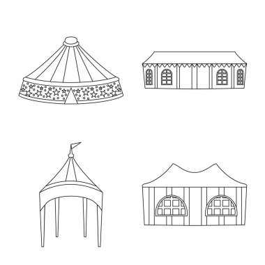 Çatı ve katlama sembolü vektör Illustration. Çatı ve mimari stok vektör çizim seti.