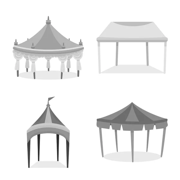 Isoliertes Objekt der Außen- und Architektur-Ikone. Set von Outdoor-und Shelter-Vektor-Symbol für Lager. — Stockvektor