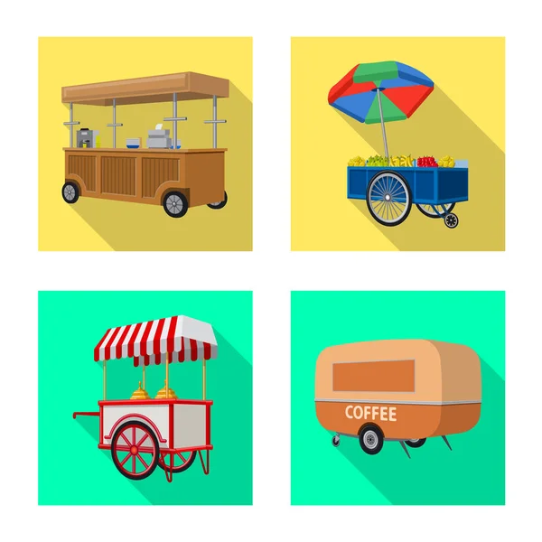 Vektor ilustrasi pemasaran dan ikon tenda. Set dari pemasaran dan outdoor simbol stok untuk web. - Stok Vektor