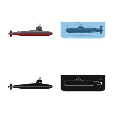 Savaş ve gemi logo vektör tasarımı. Savaş ve filo hisse senedi vektör çizim koleksiyonu.