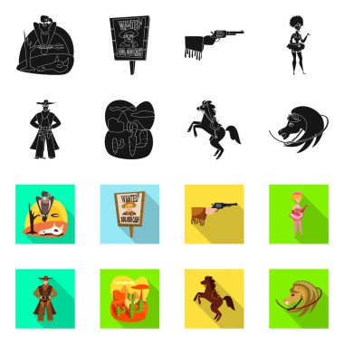 Teksas ve Tarih tabelası izole nesne. Teksas ve kültür stok vektör çizim seti.