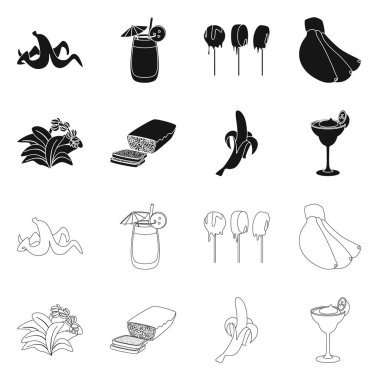 Doğal ve vejetaryen simgesi yalıtılmış nesne. Hisse senedi için doğal ve yeme vektör simge topluluğu.