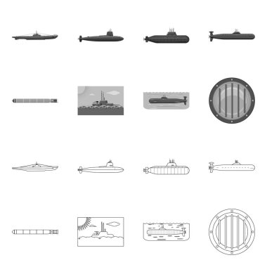 Savaş ve gemi simge vektör Illustration. Savaş ve web için filo hisse senedi simgesi.