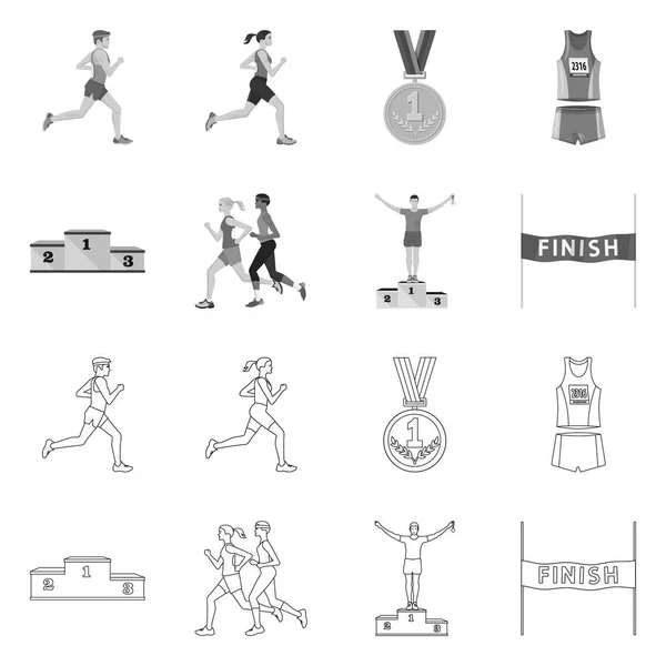 Векторный дизайн спорта и иконка победителя. Коллекция векторных иллюстраций для спорта и фитнеса . — стоковый вектор