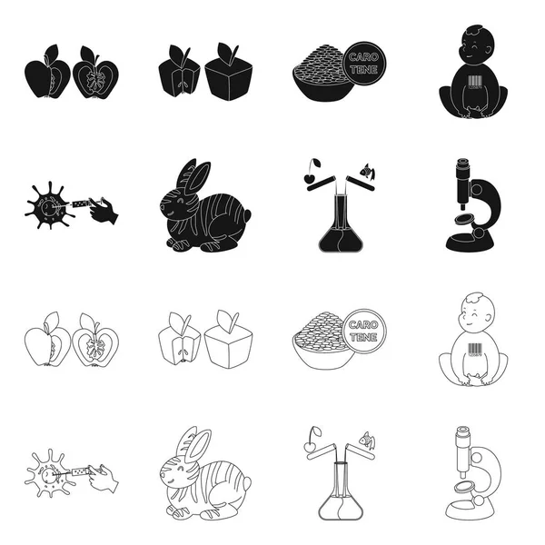 Diseño vectorial de prueba e icono sintético. Conjunto de prueba e ilustración de vector de stock de laboratorio . — Vector de stock