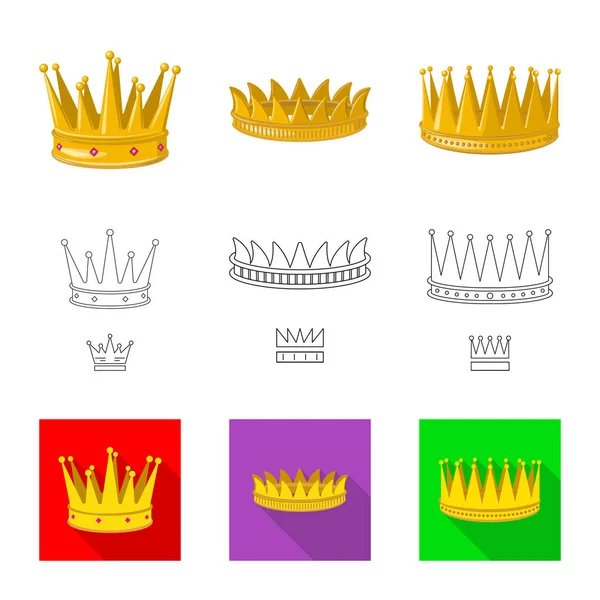 Vektorillustration der Ikone des Mittelalters und des Adels. Sammlung mittelalterlicher und monarchistischer Vektorsymbole für Aktien. — Stockvektor