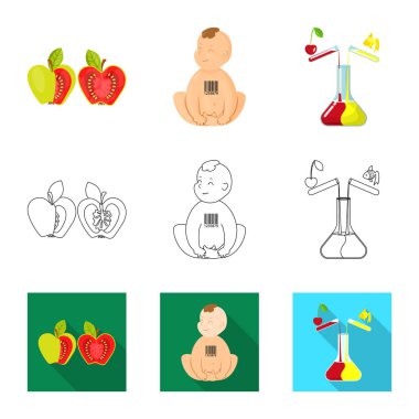 Test ve sentetik sembolü yalıtılmış nesne. Sınama ve laboratuvar hisse senedi vektör çizim topluluğu.